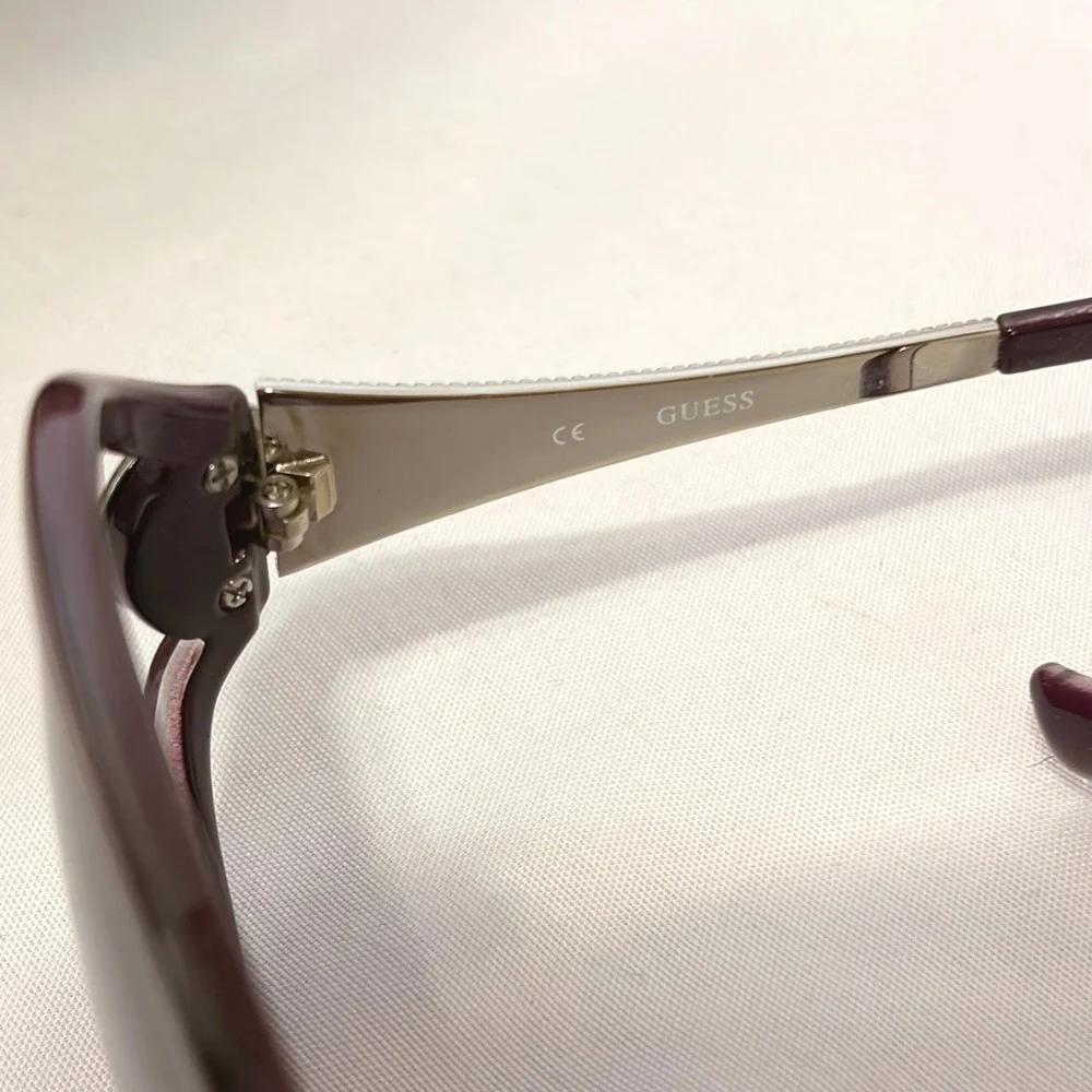 Guess Y2k Purple Oversized sunglasses with silver G Logo and Zebra Print  design